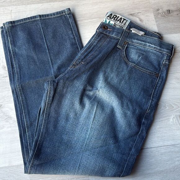 Ariat Men's Straight Leg Jeans - Dark Blue - Picture 7 of 10